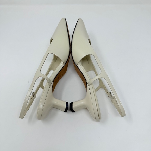 New Vince Bianca Leather Slingback Heel In Moonlight Sz 6 - Picture 9 of 13